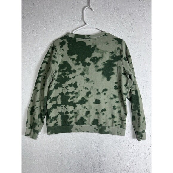 Authentic Guns N Roses Sweatshirt Womens Medium Graphic Print Tie-Dye Green Camo - Picture 2 of 9